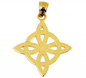 Gold Irish Celtic Trinity Pendant Necklace (Available In Yellow/Rose/White Gold)