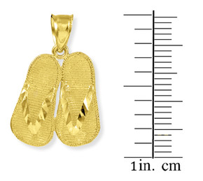 Gold Flip Flops 3D Charm Pendant Necklace