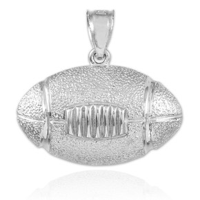 Sterling Silver Football Sports Pendant Necklace