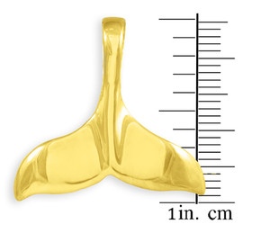 Gold Dolphin Whale Tail Pendant Necklace