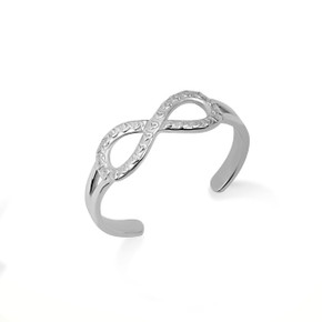 .925 Sterling Silver Woman's Infinity and Hearts Toe Ring