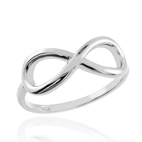 Polished 925 Sterling Silver Classic Infinity Ring