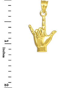 Polished Gold "Hang Loose" Charm Pendant Necklace