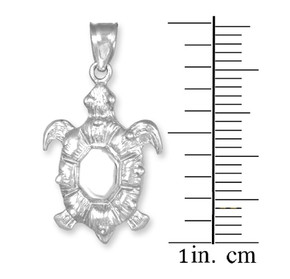 White Gold Turtle Pendant