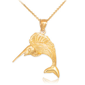 Gold Sailfish Pendant Necklace