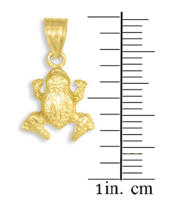 Textured Gold Frog Charm Pendant Necklace(Available In Yellow/ White/ Rose Gold)