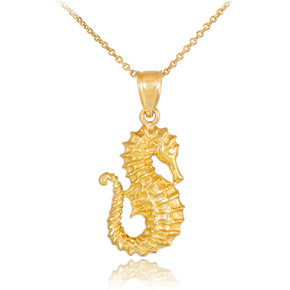 Gold Seahorse Pendant Necklace(Available In Yellow/ White/ Rose Gold)