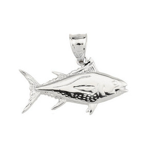 Silver Fish Charm Tuna Pendant