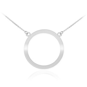 14K White Gold Circle Of Life Karma Necklace