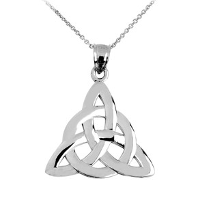 .925 Sterling Silver Celtic Trinity Pendant Necklace