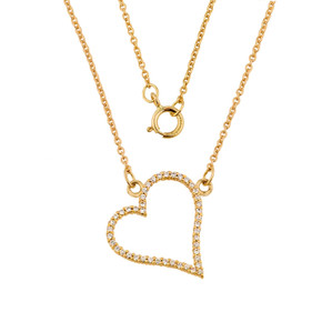 14K Yellow Gold Heart Necklace