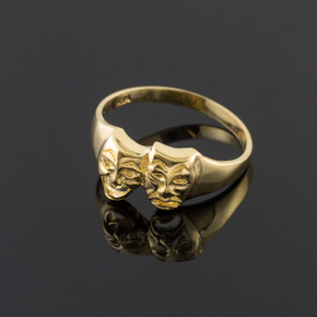 Gold Drama Mask Ring (Available in Yellow/Rose/White Gold)