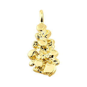 Solid Yellow Gold Nugget Pendant