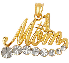 Two-Tone #1 Mom Mother's Pendant
