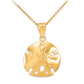 Gold Sand Dollar Pendant Necklace