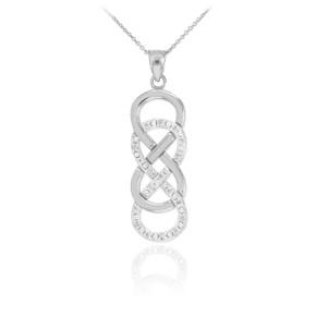 14k Gold Vertical Double Infinity Necklace with Diamonds(Available In Yellow/Rose/White Gold) 14k Gold Vertical Double Infinity Necklace with Diamonds(Available In Yellow/Rose/White Gold)