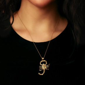 10K/14K Gold Scorpion Pendant Necklace