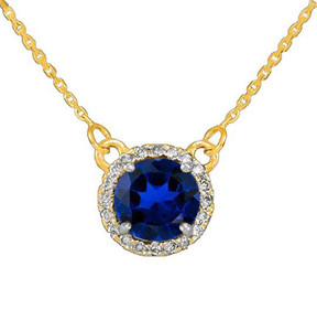 14k Gold Diamond Blue Sapphire Necklace (Available in Yellow and White Gold) 14k Gold Diamond Blue Sapphire Necklace (Available in Yellow and White Gold)
