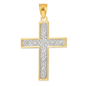 Gold Diamond Cross Pendant(Available in Yellow/Rose/White Gold)