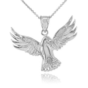 White Gold Falcon Pendant Necklace