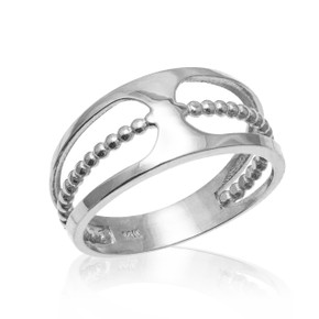 Sterling Silver Bead Openwork Ring