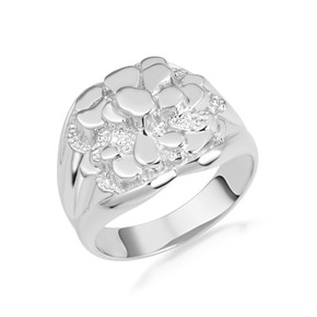 Sterling Silver Men's Nugget Ring