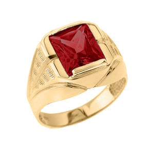 Yellow Gold Custom Garnet Birthstone Ring Yellow Gold Custom Garnet Birthstone Ring