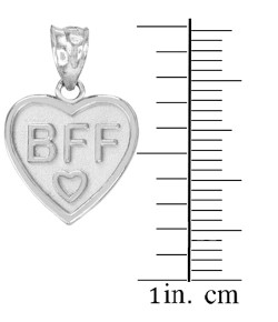 3pc Sterling Silver 'BFF' Heart Pendant Set