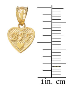 Gold 'BFF' Heart Charm Necklace