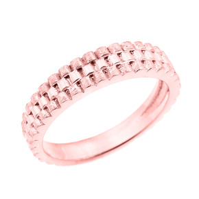 Rose Gold Watchband Design Unisex Wedding Band