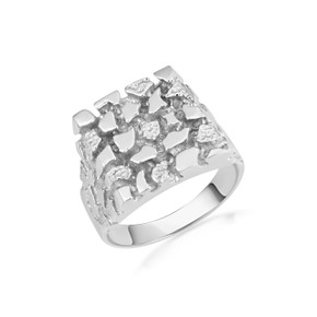 925 Sterling Silver Nugget Ring for Men