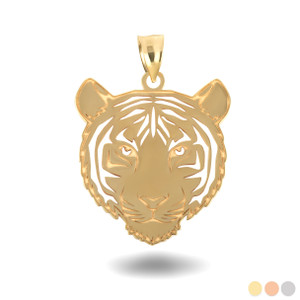 14kt Gold Medium Jaguar Head Necklace | AgriJewelry