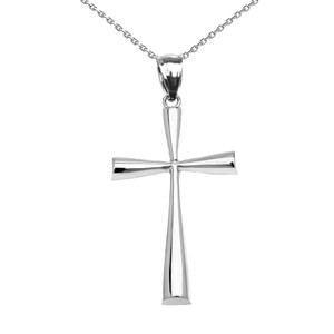 Solid White Gold Cross Pendant