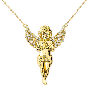 14K Angel Necklace in Yellow Gold