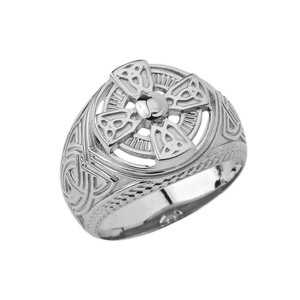 925 Sterling Silver Celtic Mens Birthstone Ring