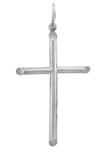 Solid White Gold Cross Pendant