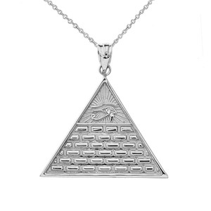 Horus Pyramid Pendant Necklace in Sterling Silver Horus Pyramid Pendant Necklace in Sterling Silver