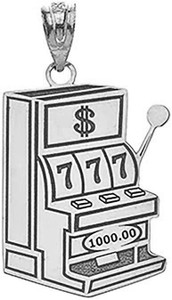 Personalized Silver Casino Slot Machine Name Pendant Necklace Personalized Silver Casino Slot Machine Name Pendant Necklace
