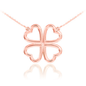 Tiny Four Leaf Clover Necklace - 925 Sterling Silver - Lucky Shamrock Luck  Charm Pendant Necklace for Women