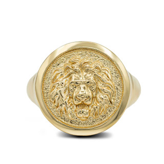 Men's Solid Gold Lion Head Ring (Large) | Lion Rings