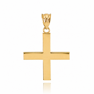 Gold Greek Cross Pendant Necklace (Available In Yellow/Rose/White Gold)