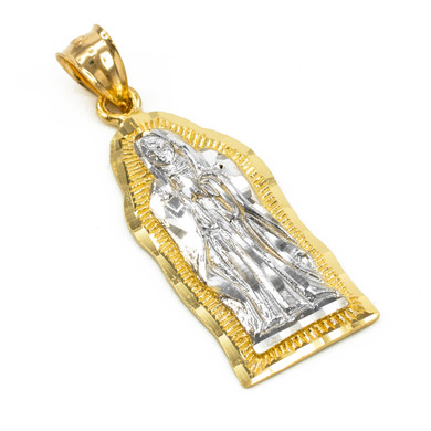 Gold Guadalupe Small Pendant  (Available in Two Tone Yellow / Two Tone Rose and White Gold)