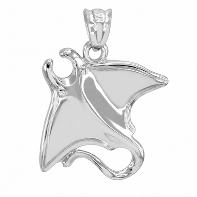 .925 Fine Sterling Silver Sting Ray Pendant Necklace