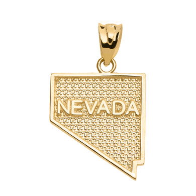 Gold Nevada State Map Pendant(Available in Yellow/Rose/White Gold)