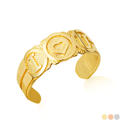 Gold Woman's Trendy 'I Heart U' Toe Ring