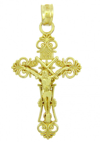 Yellow Gold Crucifix Pendant - The Radiance Crucifix