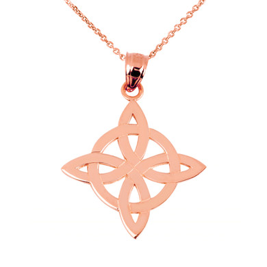 Rose Gold Irish Celtic Trinity Pendant Necklace