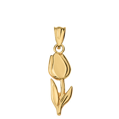Yellow Gold Tulip Flower Pendant