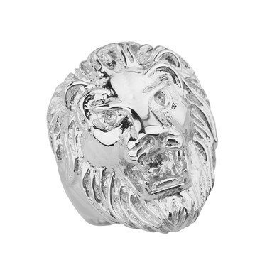 .925 Sterling Silver Lion Head Ring