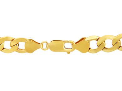 Yellow Gold Men's Hollow Miami Cuban Chain Link Necklace clasp
